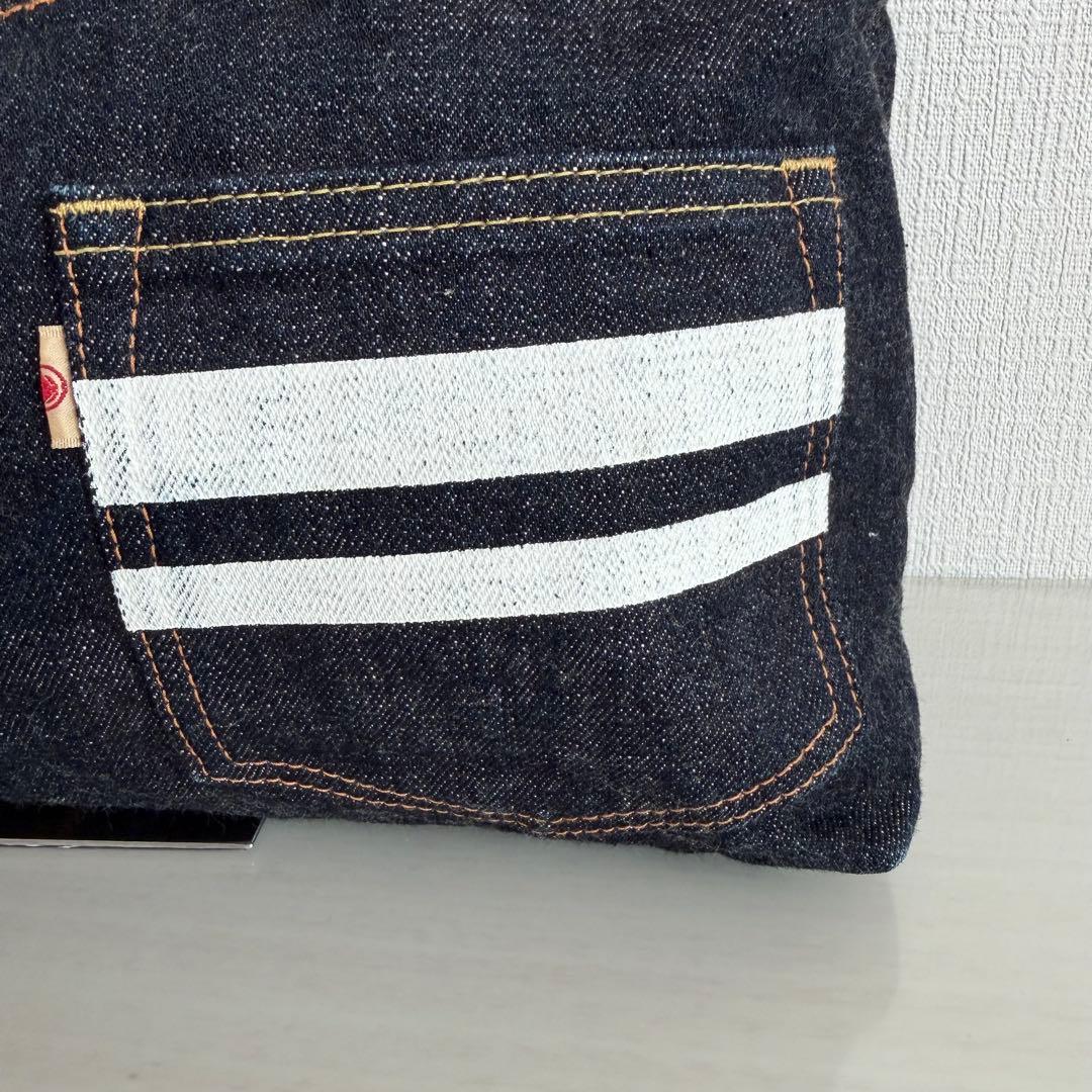 桃太郎ジーンズ　デニム　トートバッグ　出陣　濃紺　インディゴ　内側総柄　A4対応