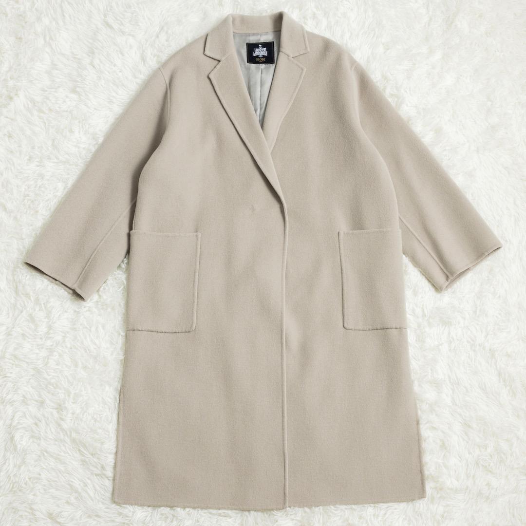 SLOBE IENA HAMILTONダブルフェイスウールロングコート ベージュ