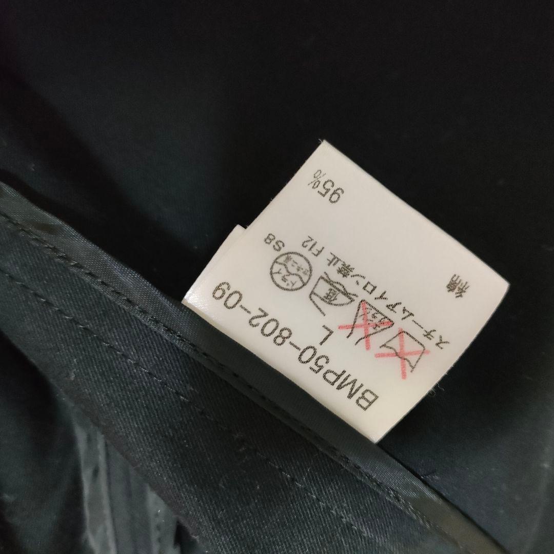 バーバリーブラックレーベル トレンチコート ミドル丈 黒 ブラック L チェック