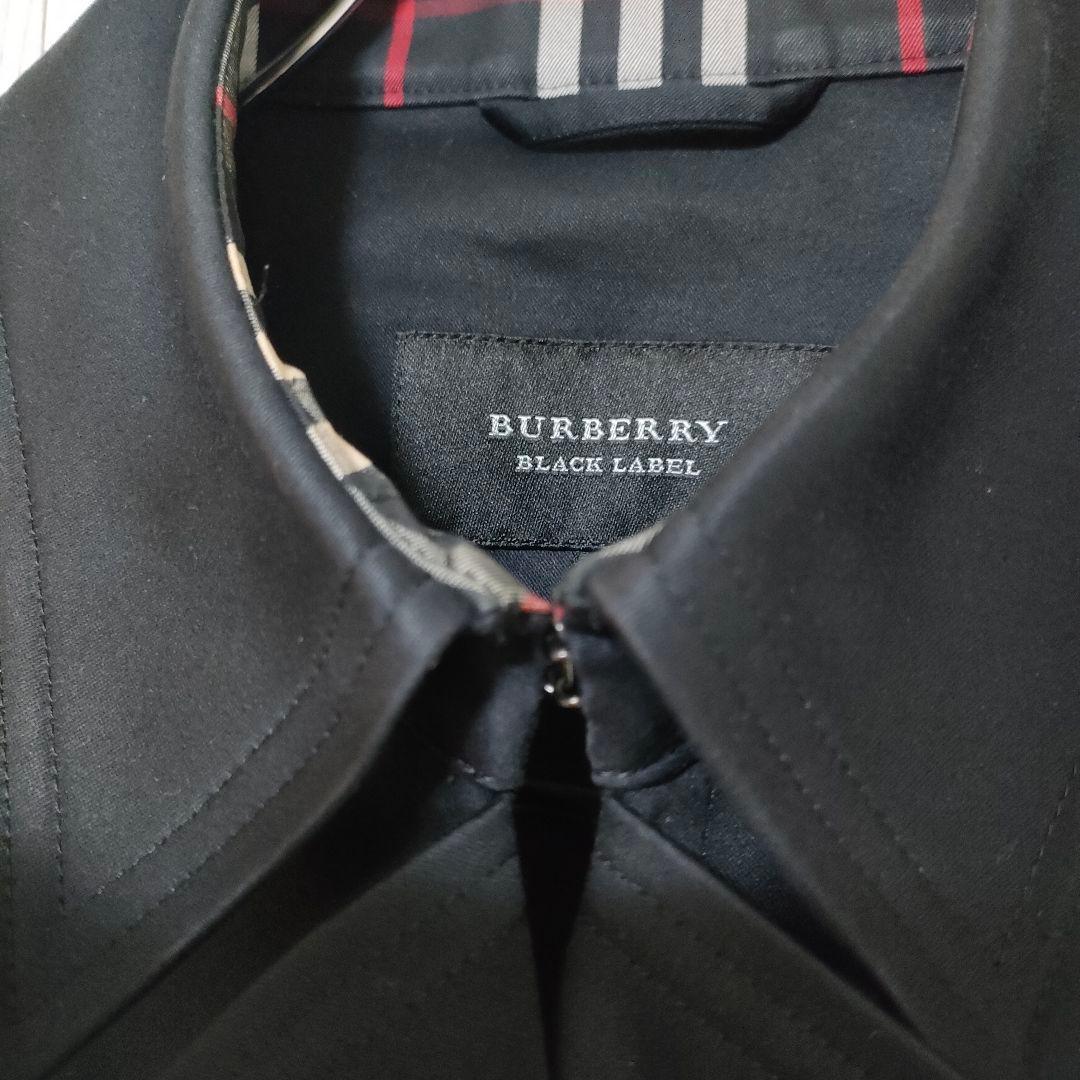 バーバリーブラックレーベル トレンチコート ミドル丈 黒 ブラック L チェック