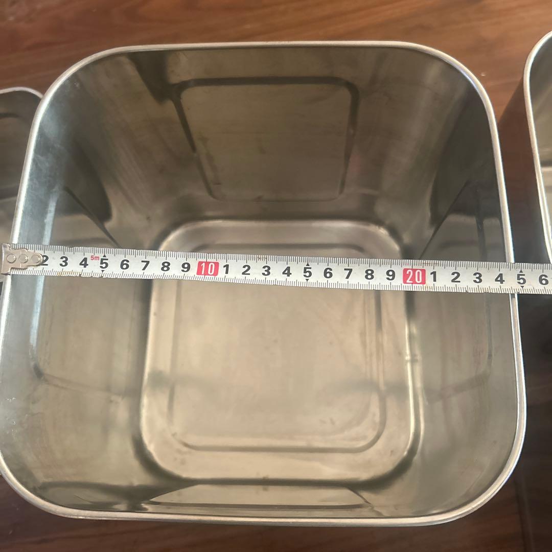 キッチン角ポット　5個セット 24.5㎝20㎝17㎝15.5㎝12.5㎝