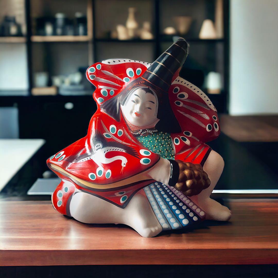 古玩 福島県 郷土玩具 堤人形 つゝみ人形 三番叟 土人形 芳賀強 伊達騒動