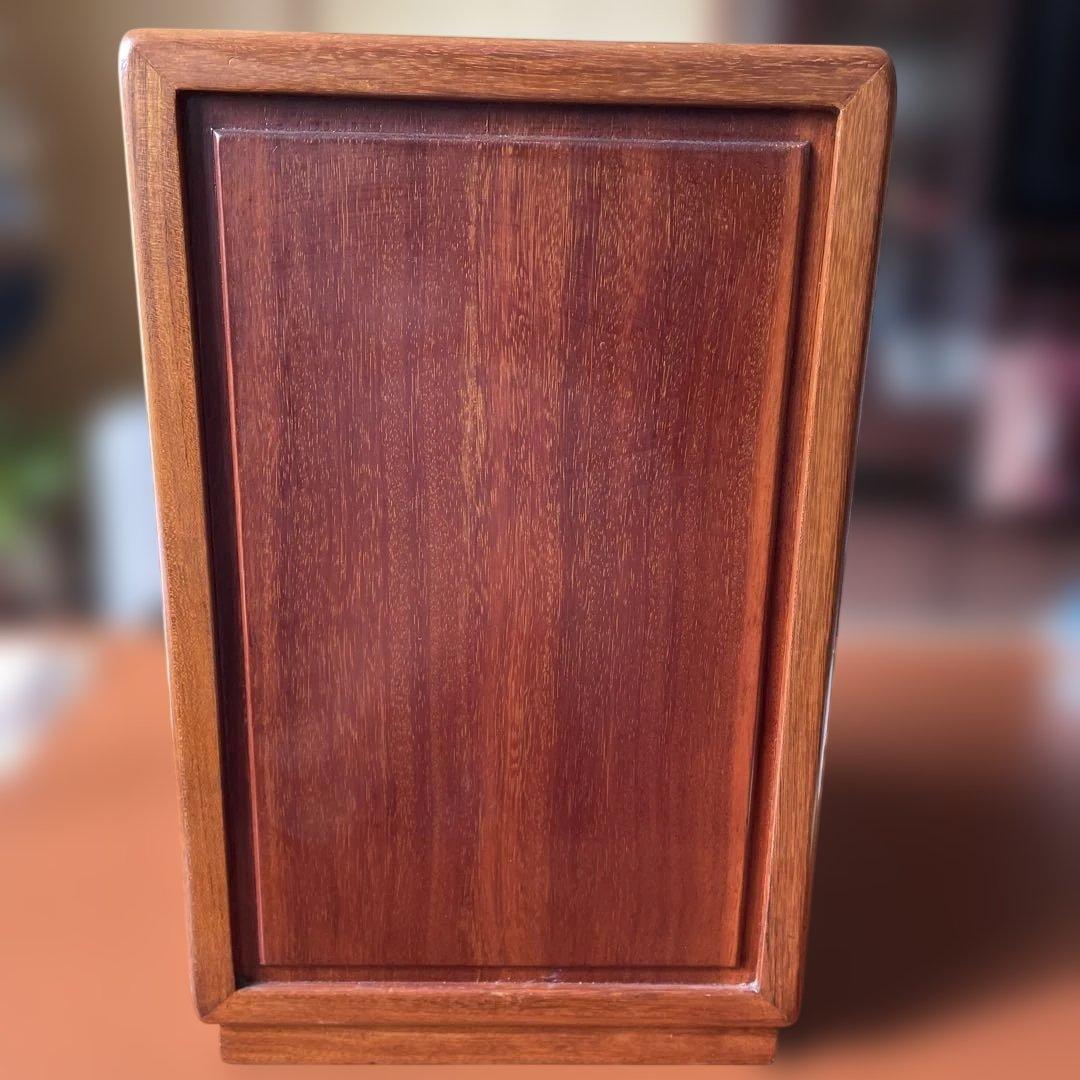 唐木家具花梨無垢材螺鈿細工5段小引出(ブドウと蝶柄)