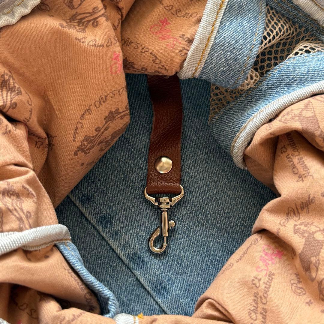 ルシアンエサヨ 2WAY タンブール TMサイズ デニムリメイク キャリーバッグ