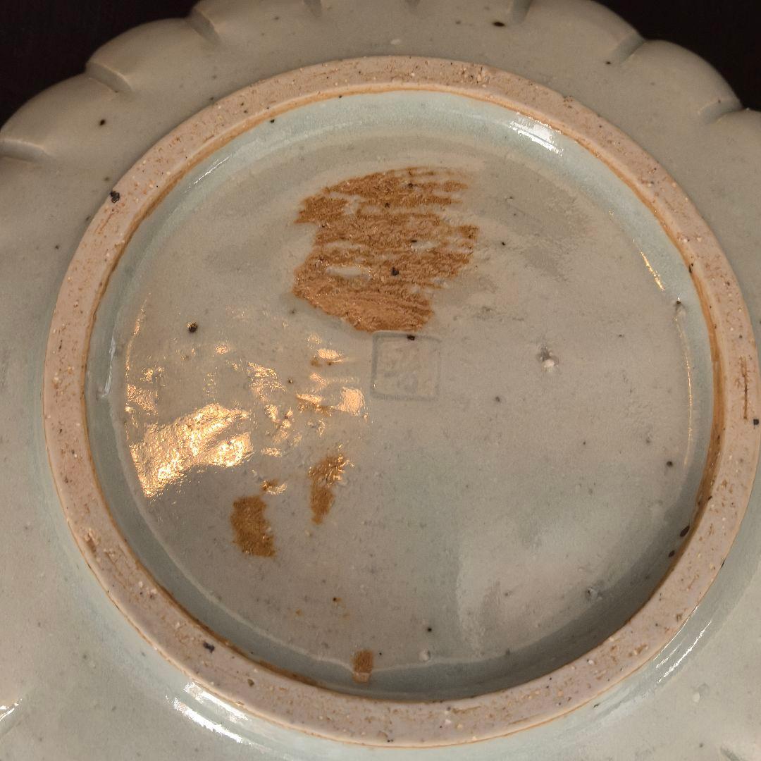 M-385 唐津焼 天平窯 岡晋吾 安南染 銀彩輪花皿