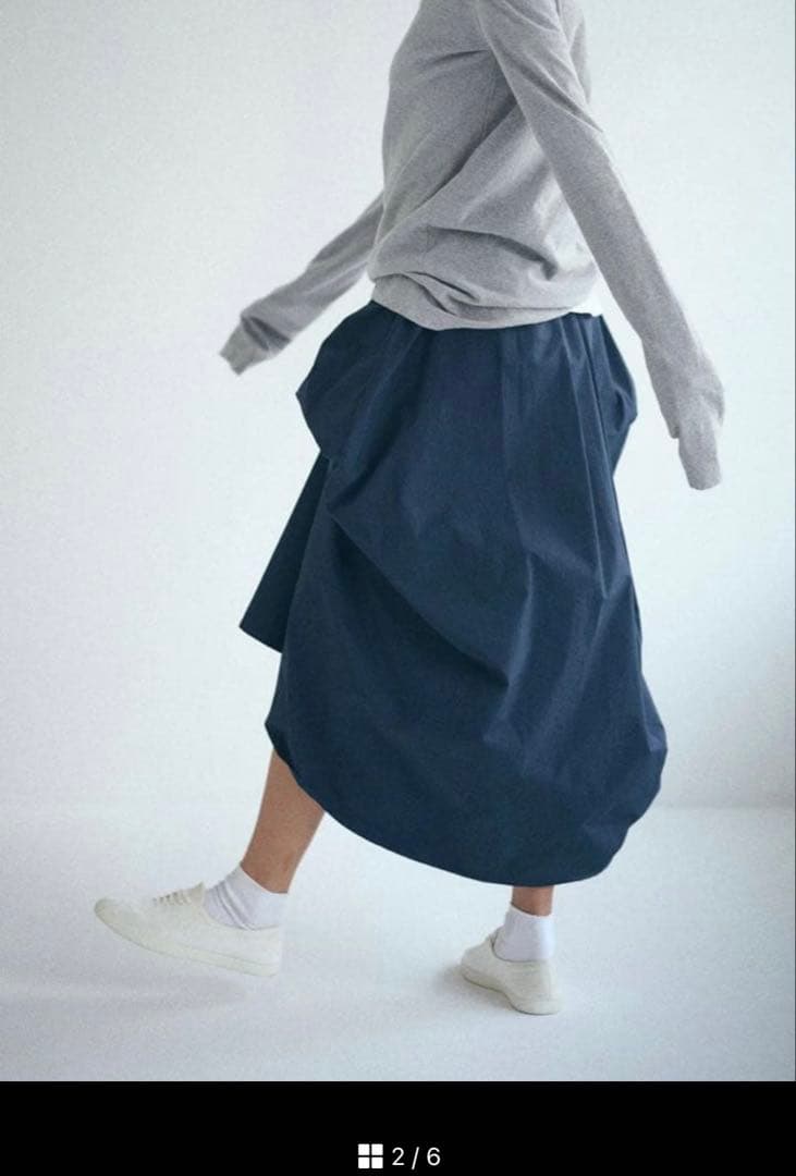 SEA TYPEWRITER DRAPE SKIRTドレープスカート/ ブラック