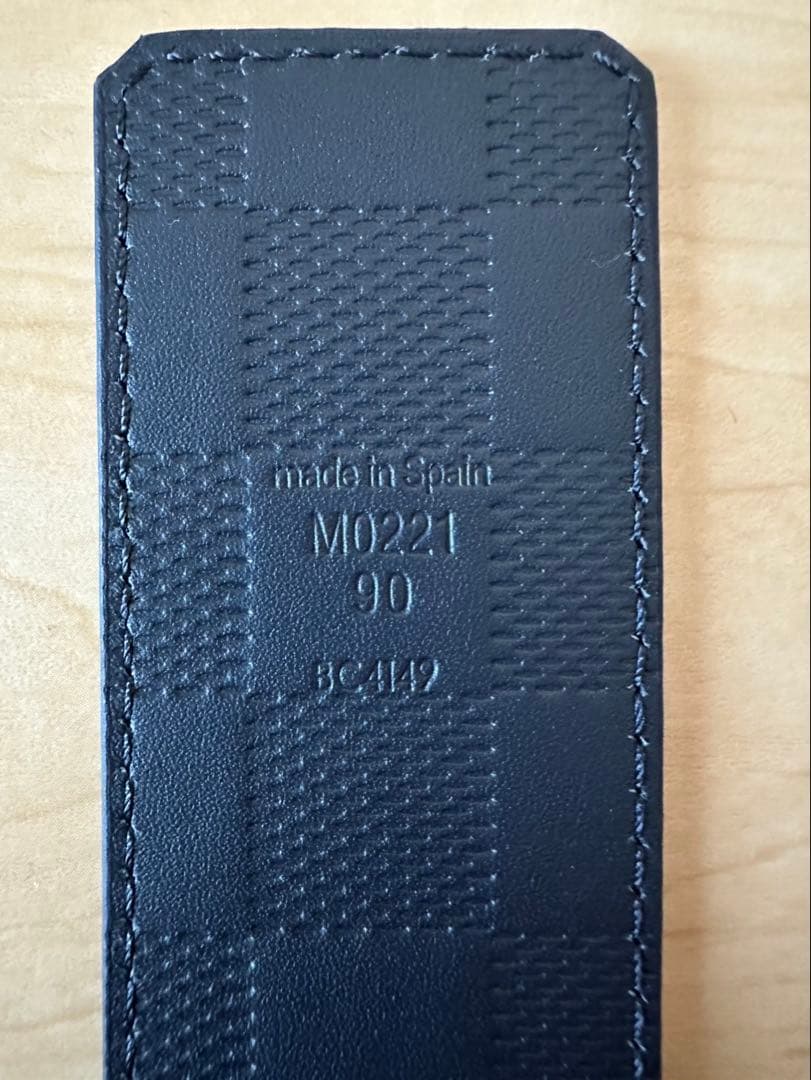 tm　新品同様　ルイヴィトン　メンズベルト　ダミエプリント　40MM