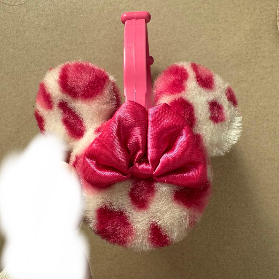 ディズニー 耳あて イヤーマフ ヒョウ柄 ピンク