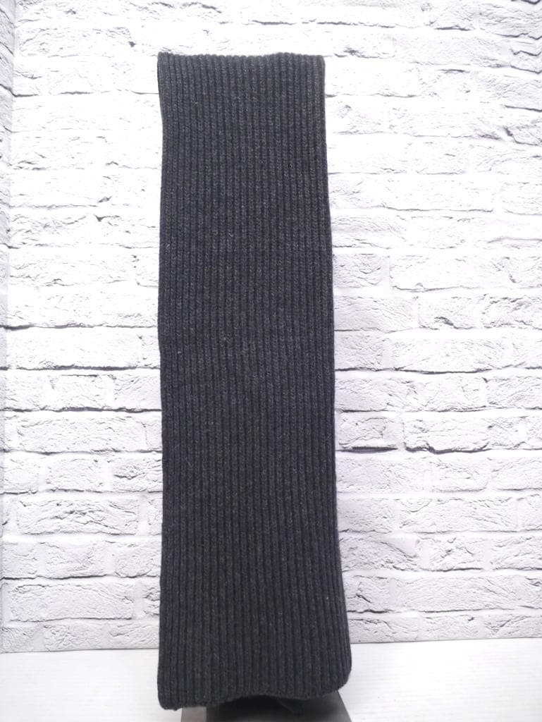 ◆ PRADA プラダ RN.98339 カシミヤ混ウール ニット マフラー 灰