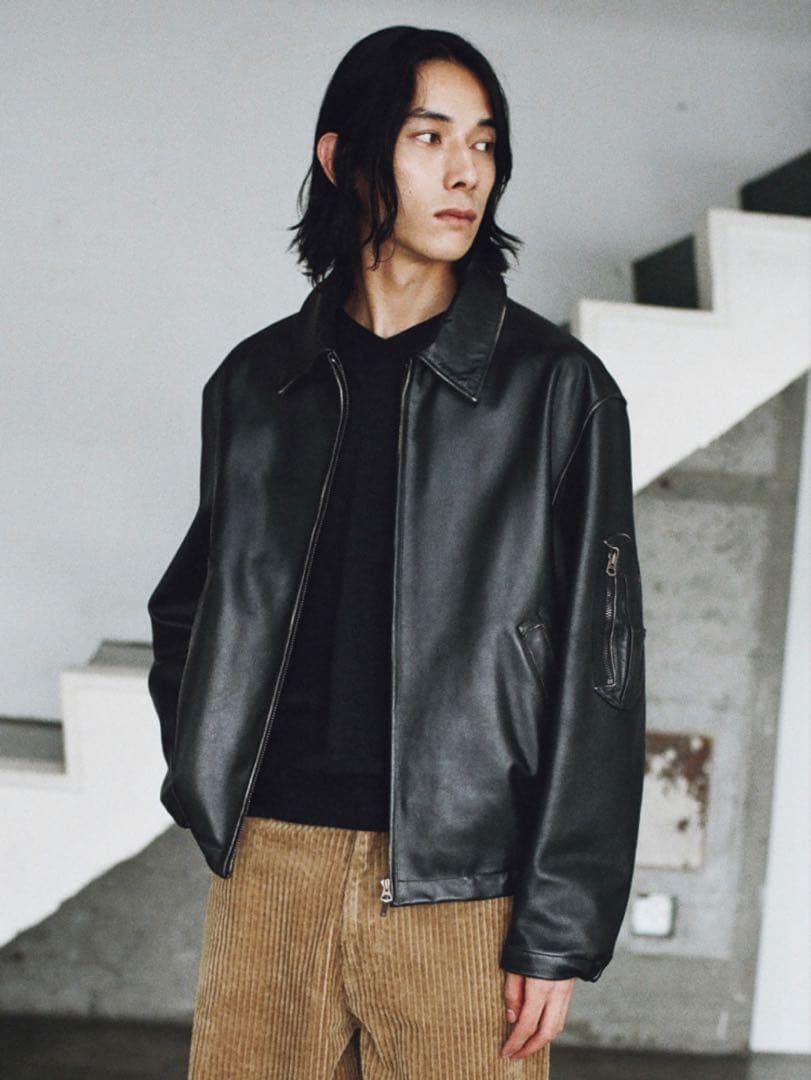 ジャケット・アウター lidnm French Pilot Leather Jacket