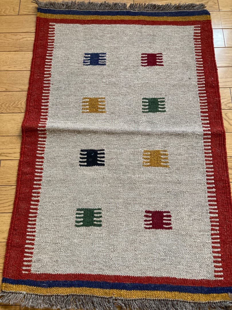 【在庫一掃セール】シラーズ キリム ウール 90cm×60cm