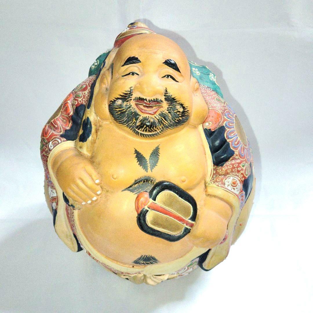 九谷焼 　布袋様　縁起物　 骨董　陶芸　 置物　 古美術　七福神　染付金彩