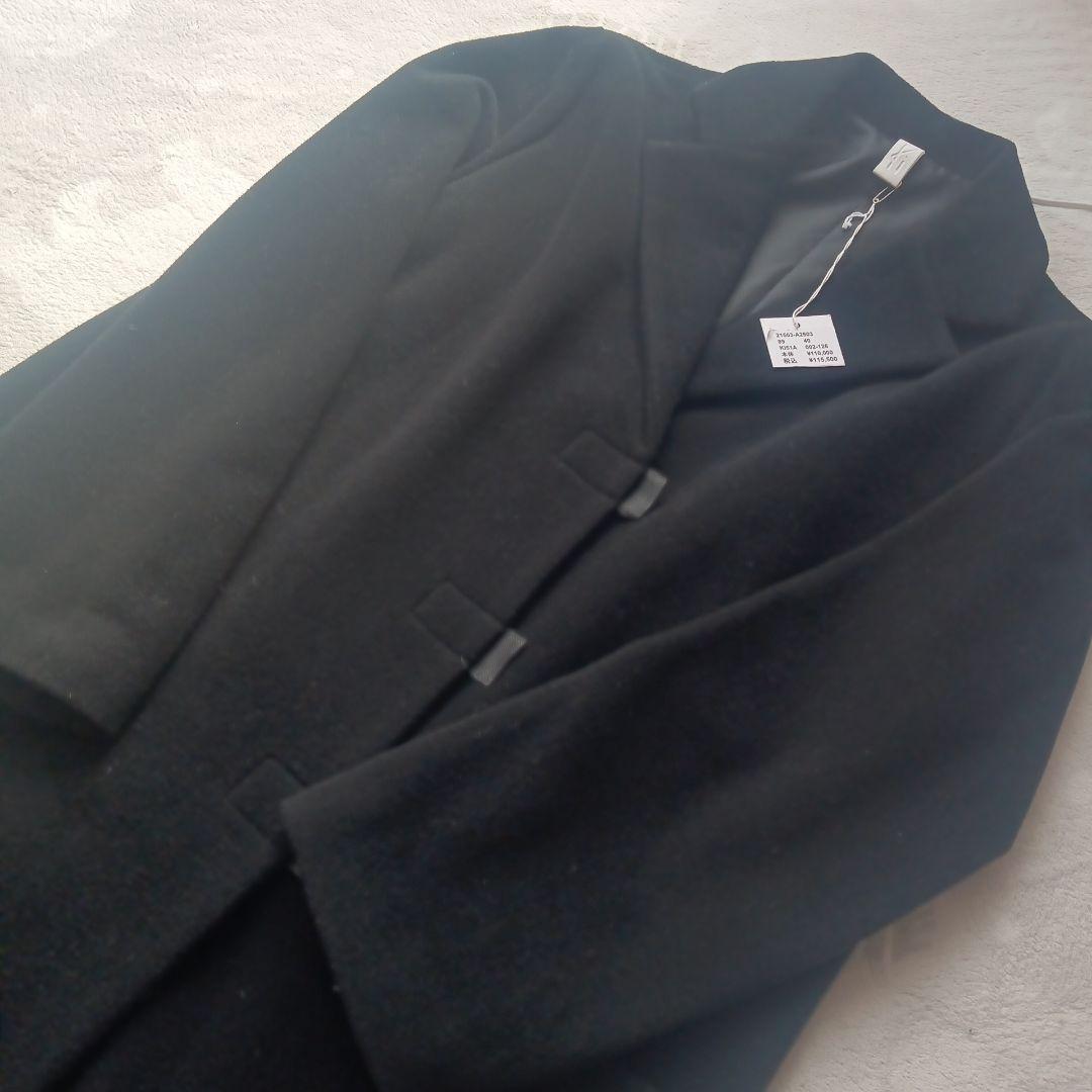 ム*ん様 Ki㈱ヴァンクイシュ.イタリア製ロングコート黒フォーマル高級