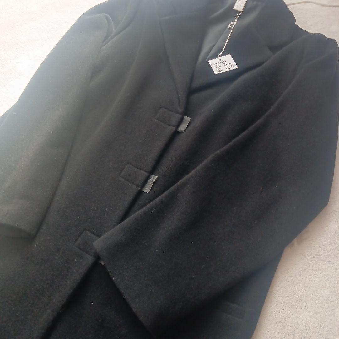 ム*ん様 Ki㈱ヴァンクイシュ.イタリア製ロングコート黒フォーマル高級