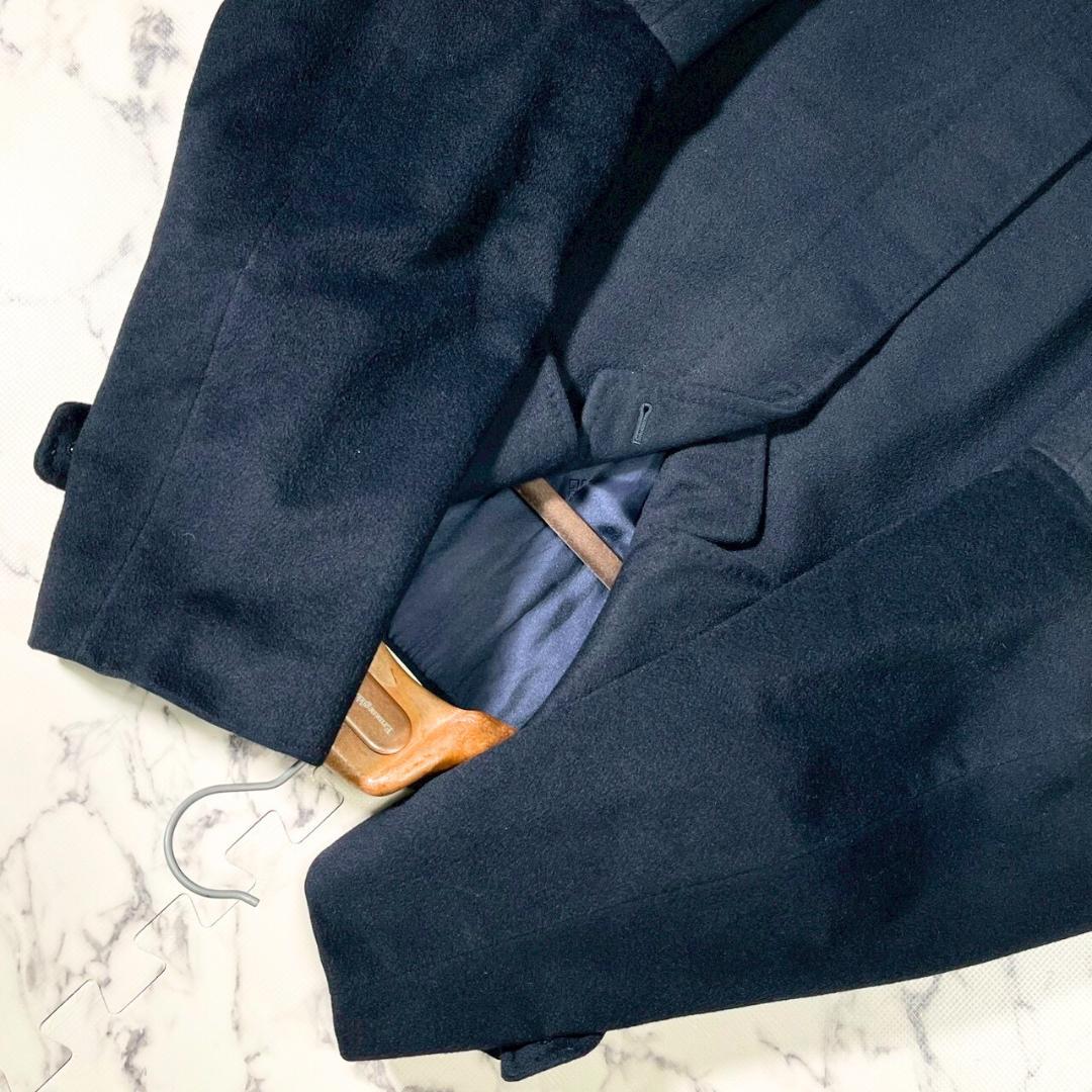 ✨極美品/カシミヤ100%✨(L) ●GIVENCHY ステンカラーコート 濃紺