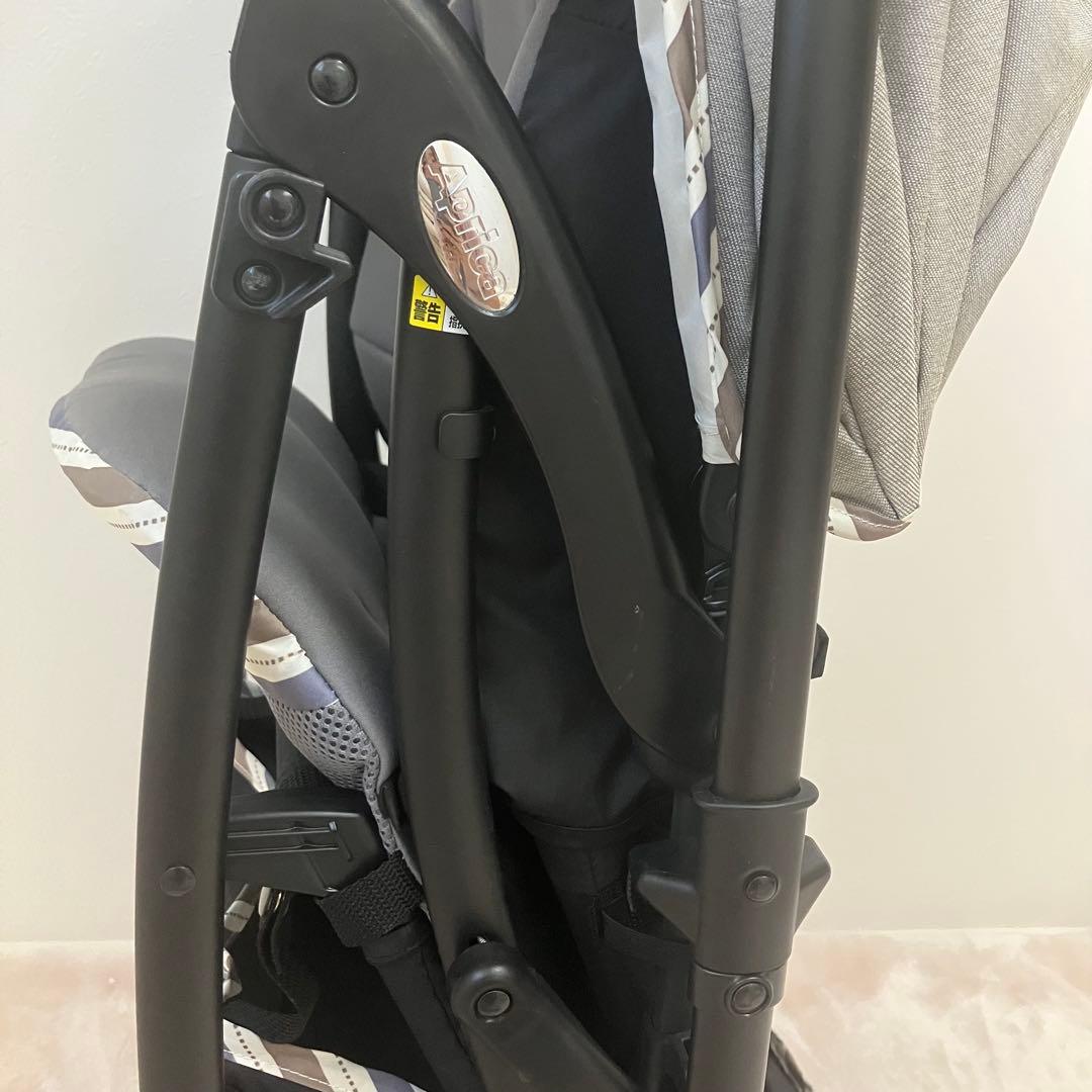 Aprica ラクーナエアーコンパクト グレー ベビーカー持ち手レザー ★美品