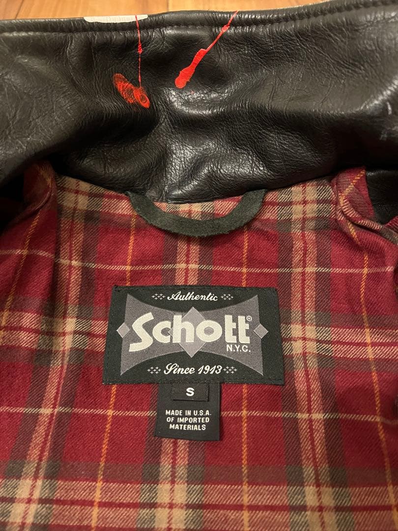 schott per21 626VN S レザーダブルライダースジャケット