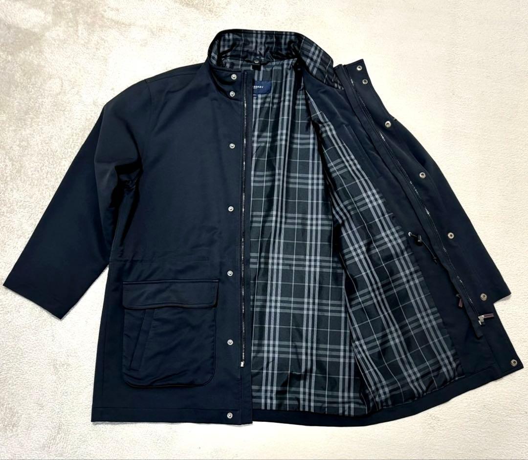 美品【BURBERRY GOLF】ステンカラーコート/ノバチェック/大きめ/LL