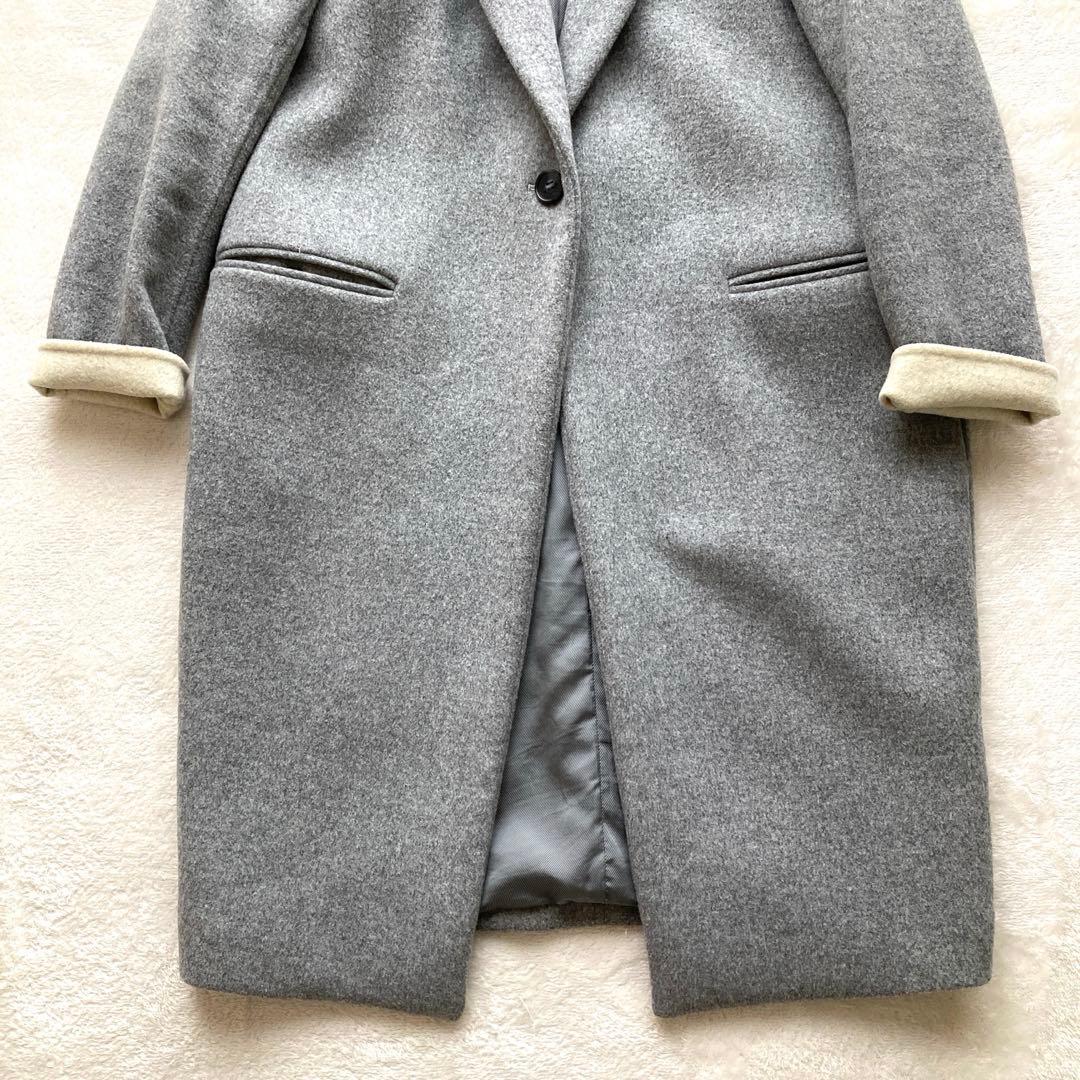 美品　エンフォルド　チェスターコート　保管袋付　グレー　ウール　ロングコート