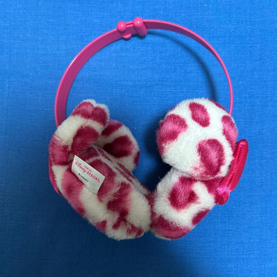 ディズニー　ミニー ヒョウ柄 ピンク　イヤーマフ