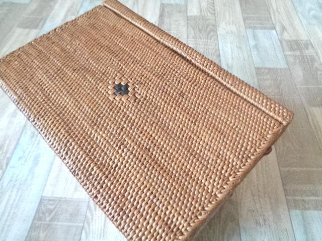 2種類セット●四角ボックス●フタ付●柄入●アタ●バリ島●1025.1