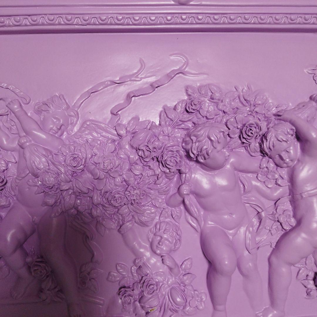 レトロ　姿見　スタンドミラー　天使　花