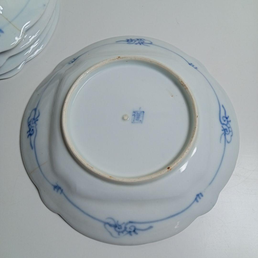 古伊万里　謙　染付　皿5枚　F−284
