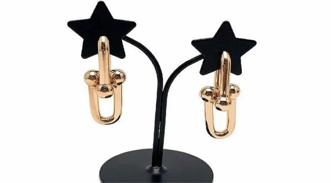 最高級　芸能人　Uコマ　ローズゴールド　ミニ　ピアス