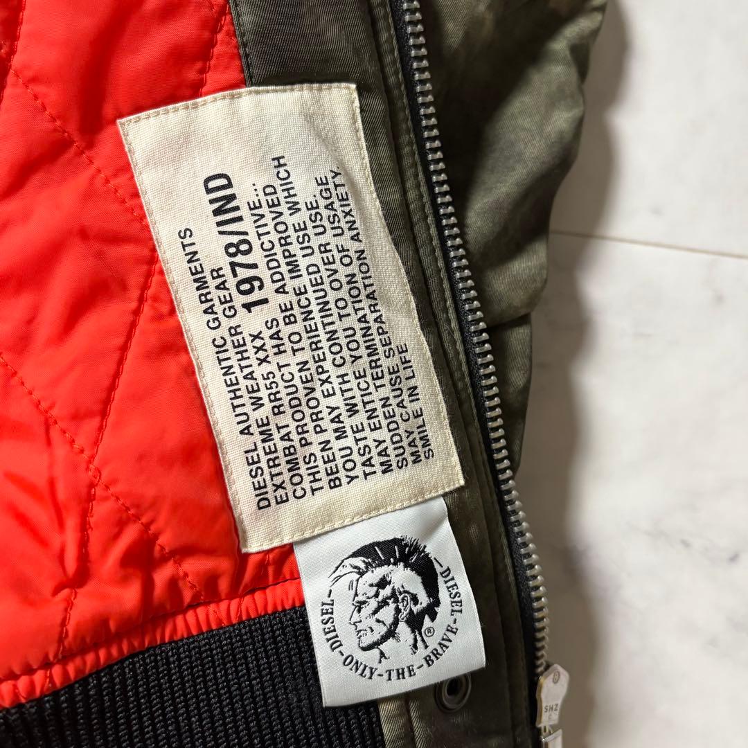 美品 DIESEL 迷彩 3M素材 中綿入り MA-1 ボンバージャケット