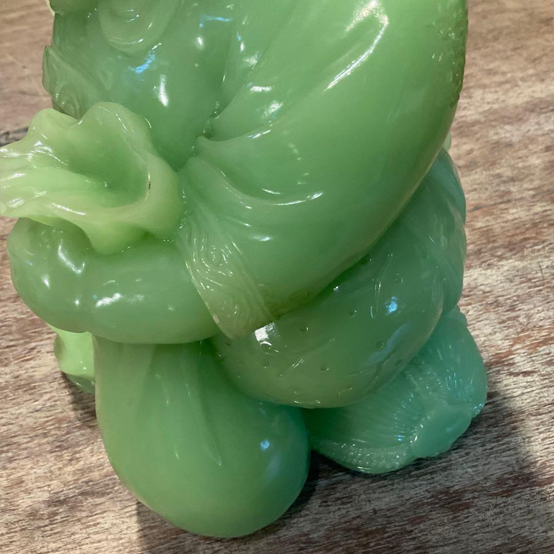 希少！大きな 大黒天 翡翠 グリーン 七福神 縁起物 商売繁盛 金運 無病息災