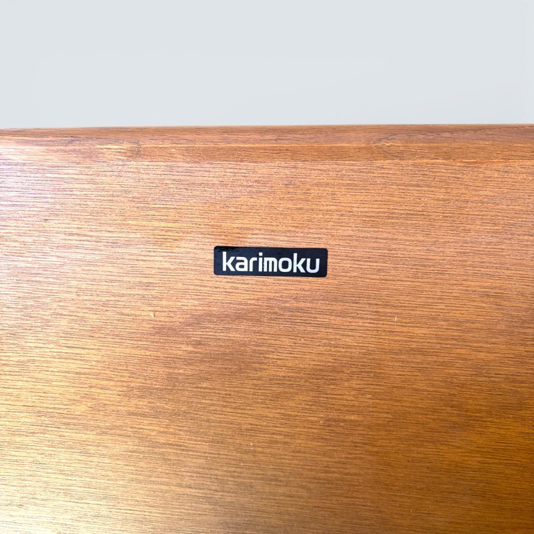 カリモク家具 リビングテーブル ガラス天板 135cm 曲木 センターテーブル