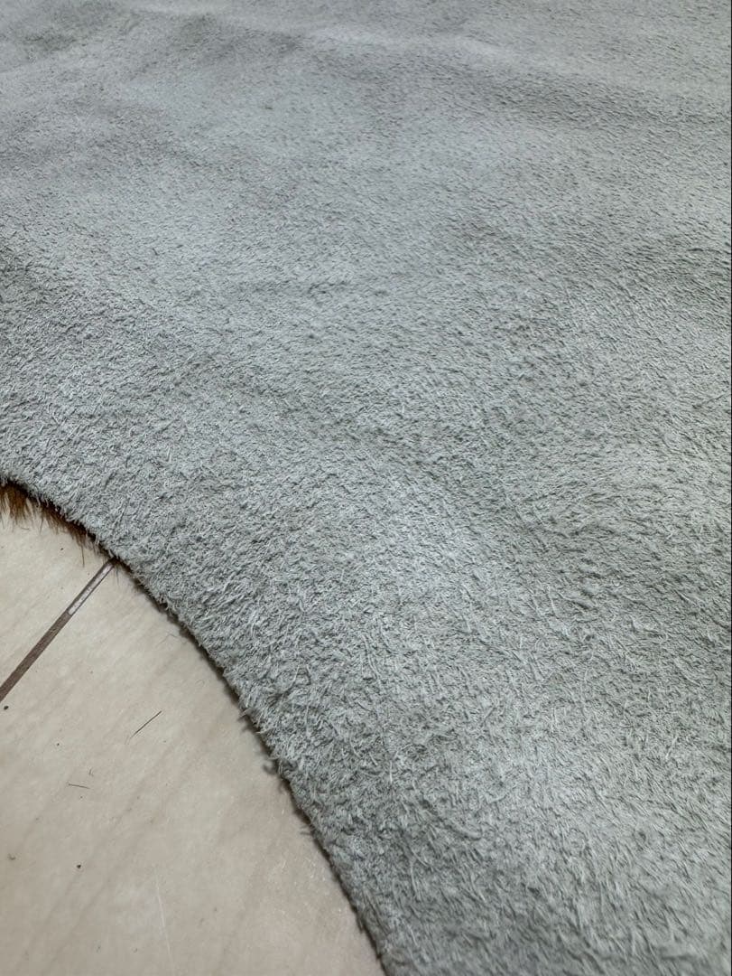 牛革ハラコ 特大 240×212cm キャメル×アイボリー レザー　ラグ