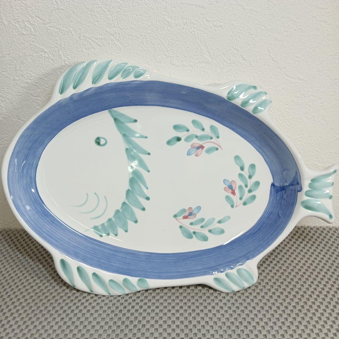 Caleca カレカ ハンドペイント フィッシュプラッター プレート 2枚セット