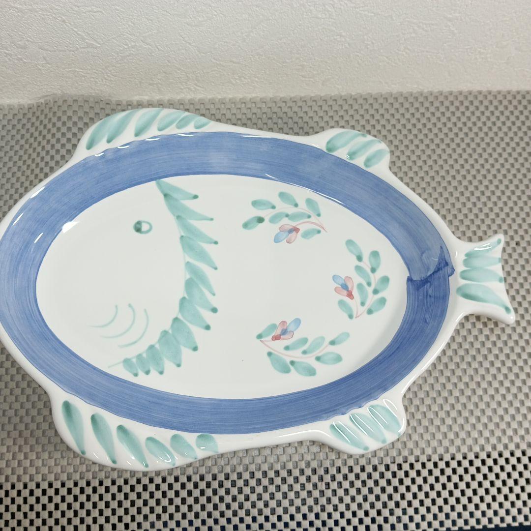 Caleca カレカ ハンドペイント フィッシュプラッター プレート 2枚セット