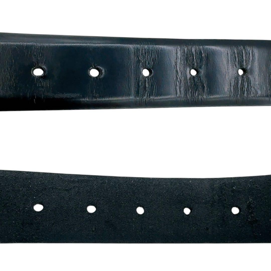 【良品】フェンディ ベルト レザー ブラック×シルバー FF ロゴ 革 ズッカ