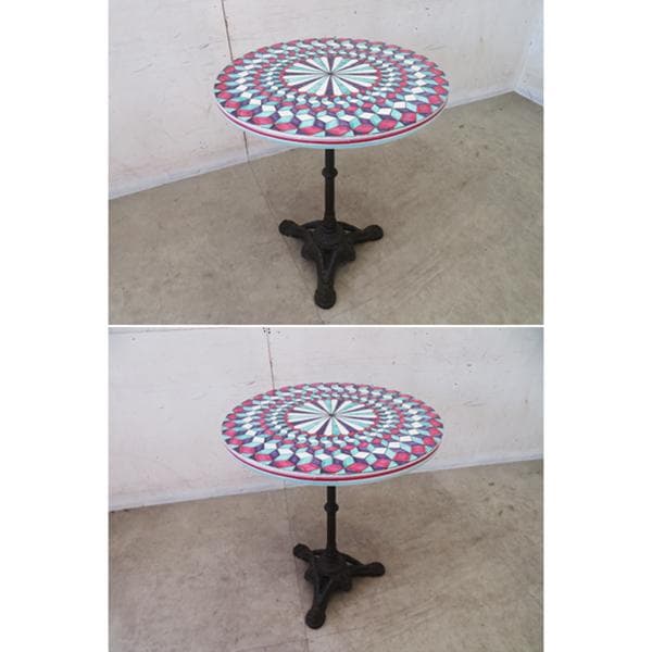 美品■BITOSSI■陶板テーブル■アルド・ロンディデザイン■カラフル幾何学模様