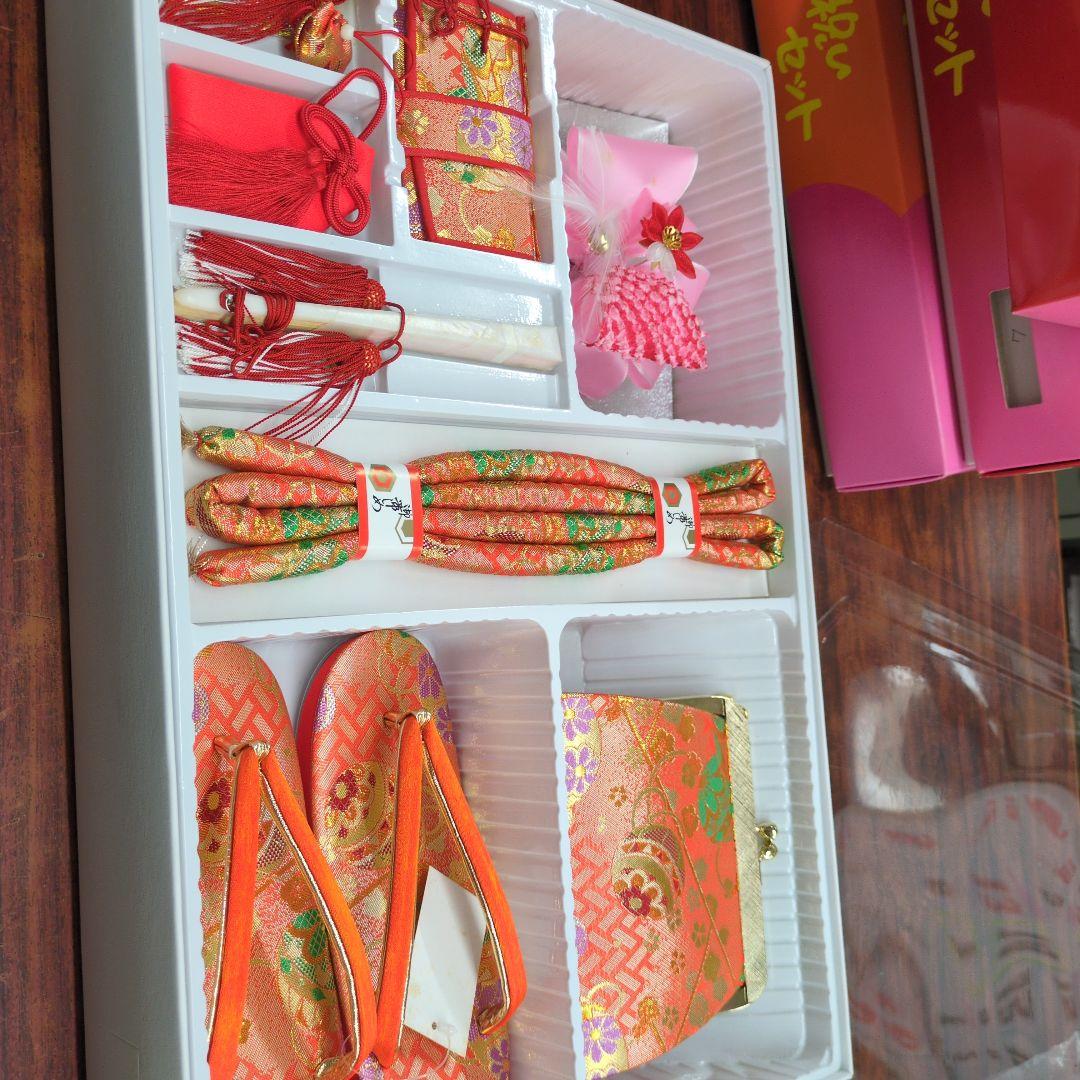 七五三 はこせこセット 21センチ未使用訳ありタグ付きオレンジ