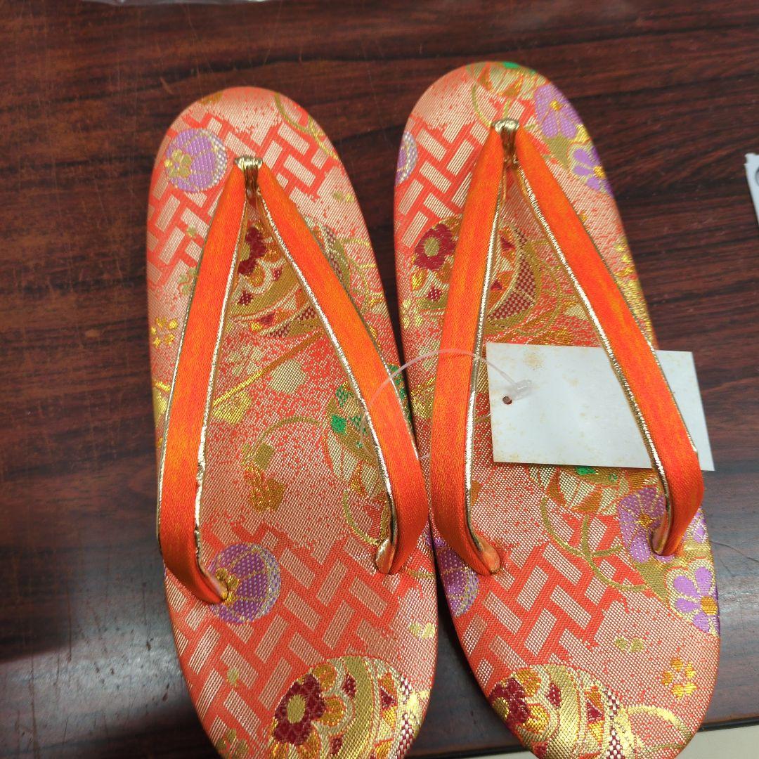 七五三 はこせこセット 21センチ未使用訳ありタグ付きオレンジ