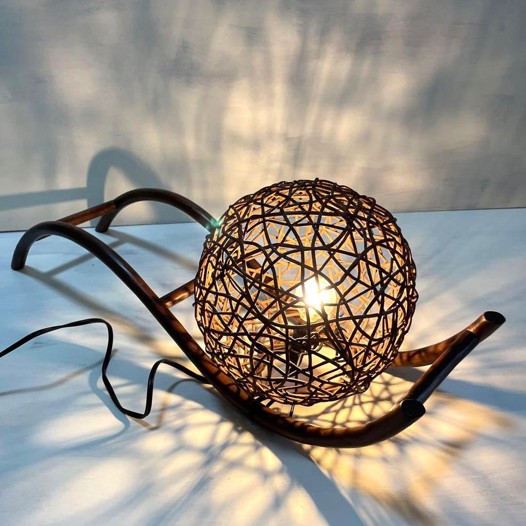 美品　ウッド　ツタ　球体　お洒落　照明