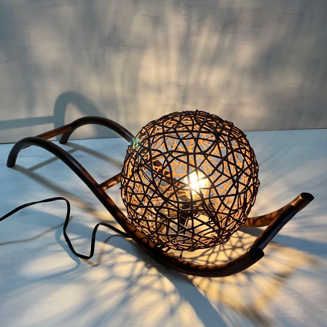 美品　ウッド　ツタ　球体　お洒落　照明