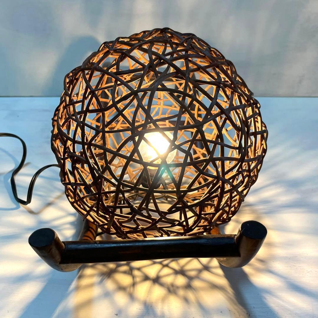 美品　ウッド　ツタ　球体　お洒落　照明