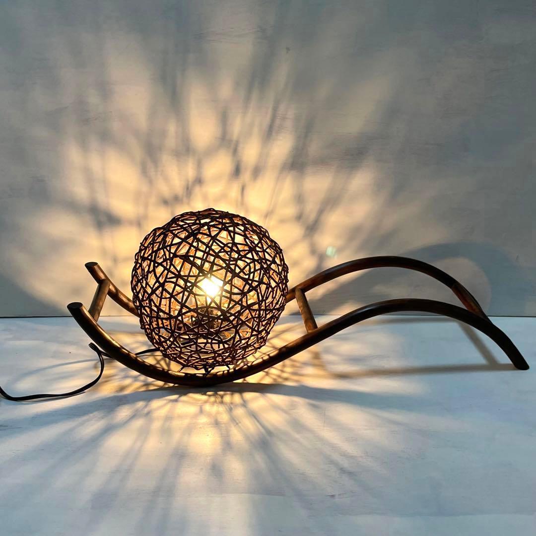 美品　ウッド　ツタ　球体　お洒落　照明