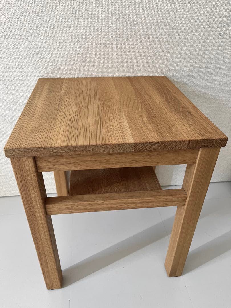 無印良品　木製サイドテーブルベンチ／板座／オーク材