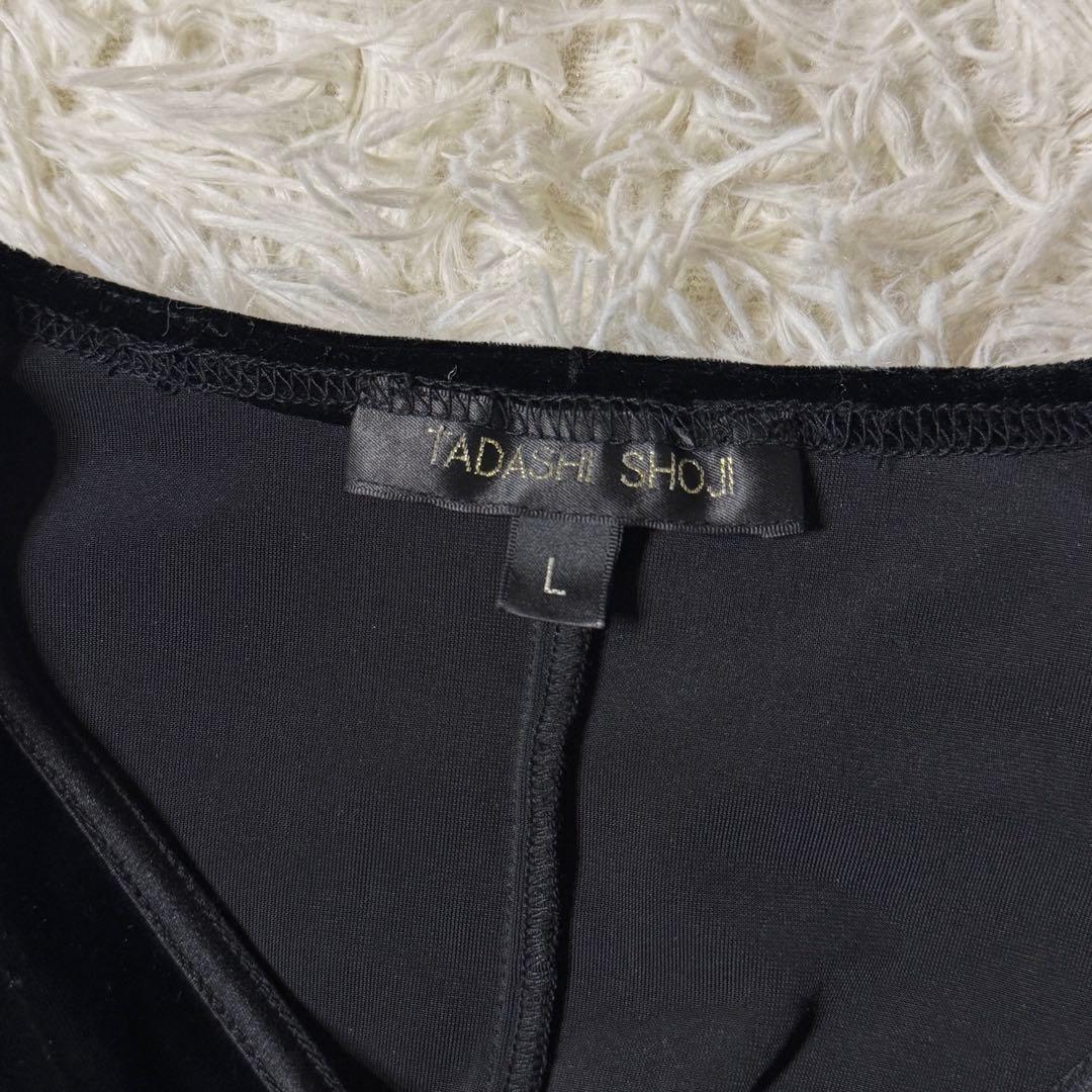 【美品】タダシショウジ　ベロア　カシュクール　ロング　ワンピース　ブラック