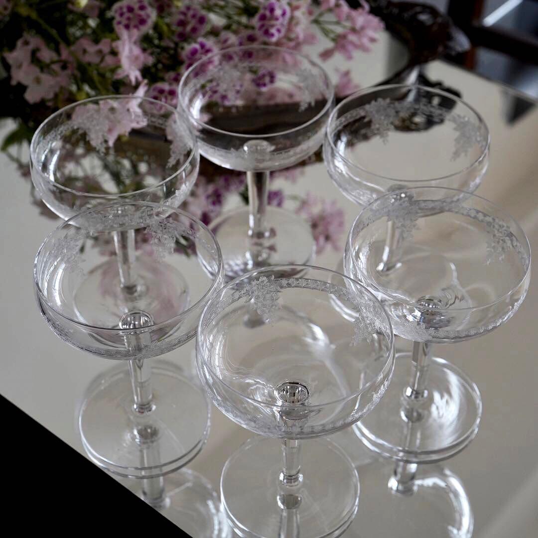 美品★極希少オールドサンルイ★COLIコリ★シャンパンクープ グラス★6脚★レア