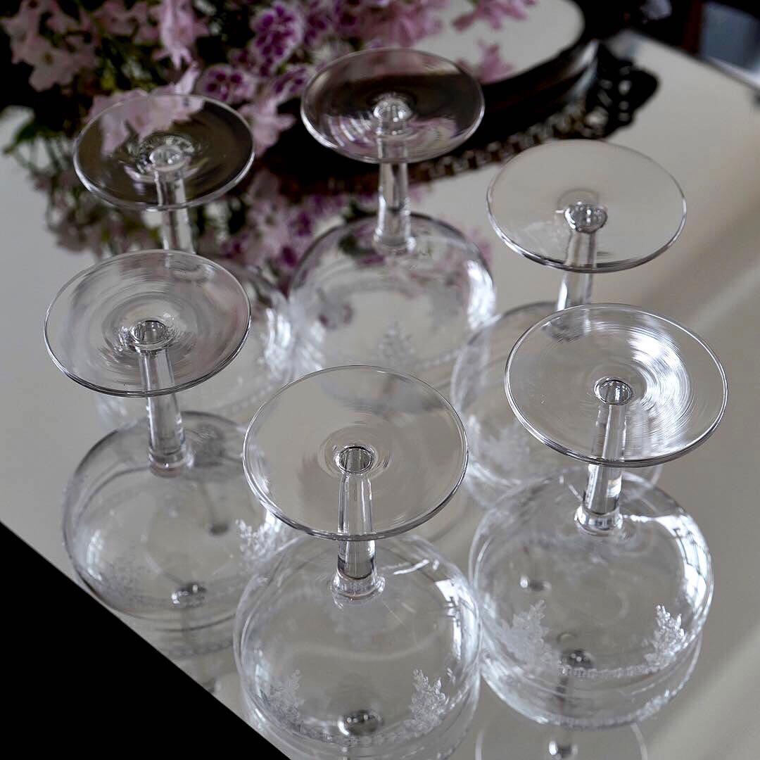 美品★極希少オールドサンルイ★COLIコリ★シャンパンクープ グラス★6脚★レア