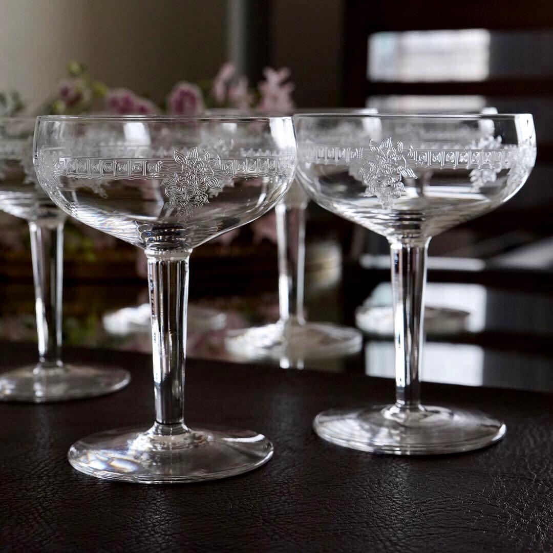 美品★極希少オールドサンルイ★COLIコリ★シャンパンクープ グラス★6脚★レア