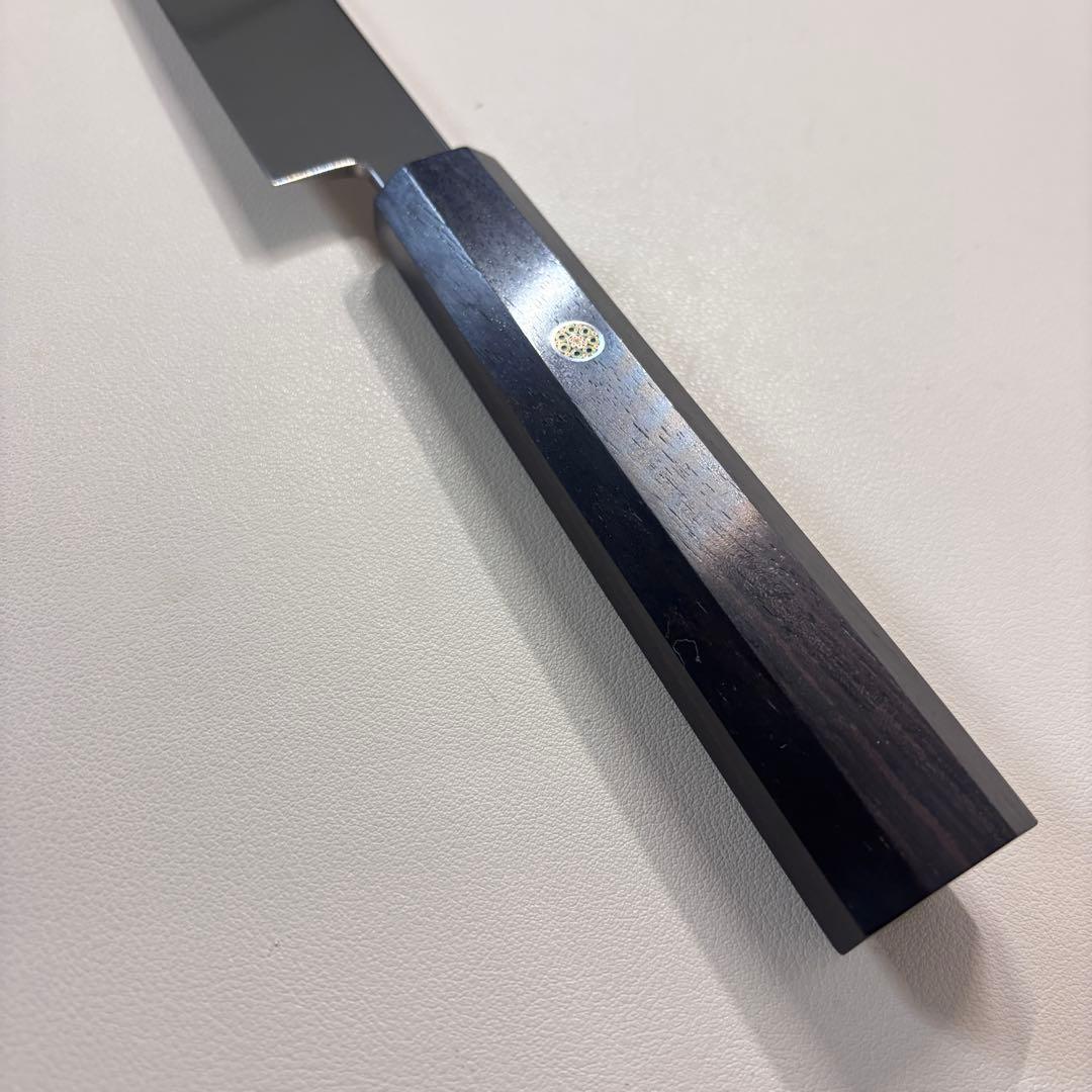 【特価限定】270mm 切付柳刃包丁 鏡面　黒檀八角柄 刺身包丁 「全鋼」'ᗤ
