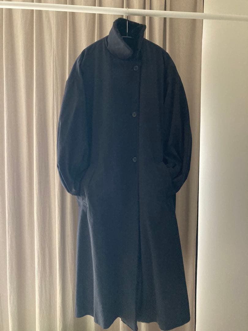 美品mizuiroind バックボアコート　ミズイロインド　黒