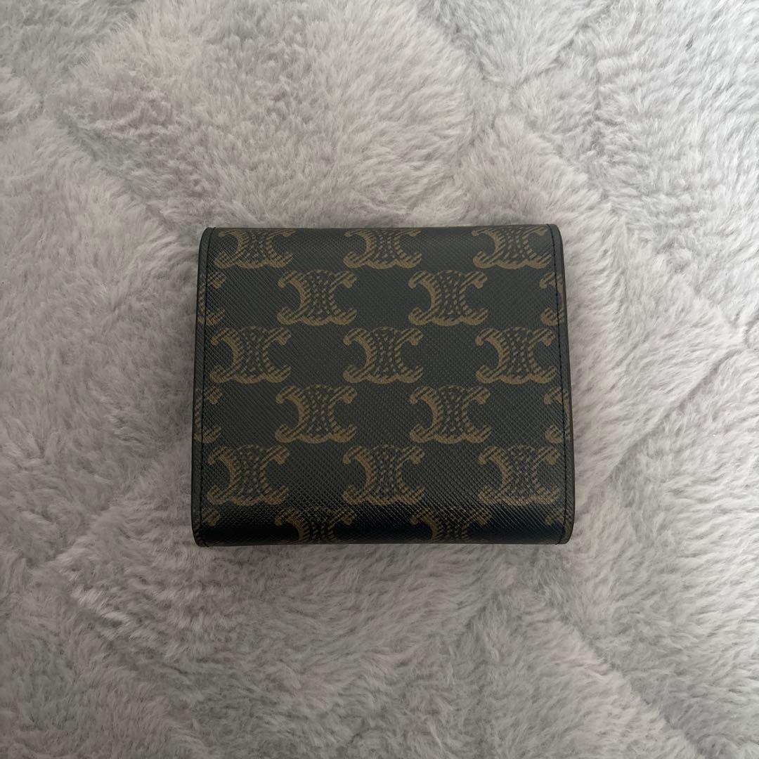 CELINE 三つ折り財布 ブラック ゴールド